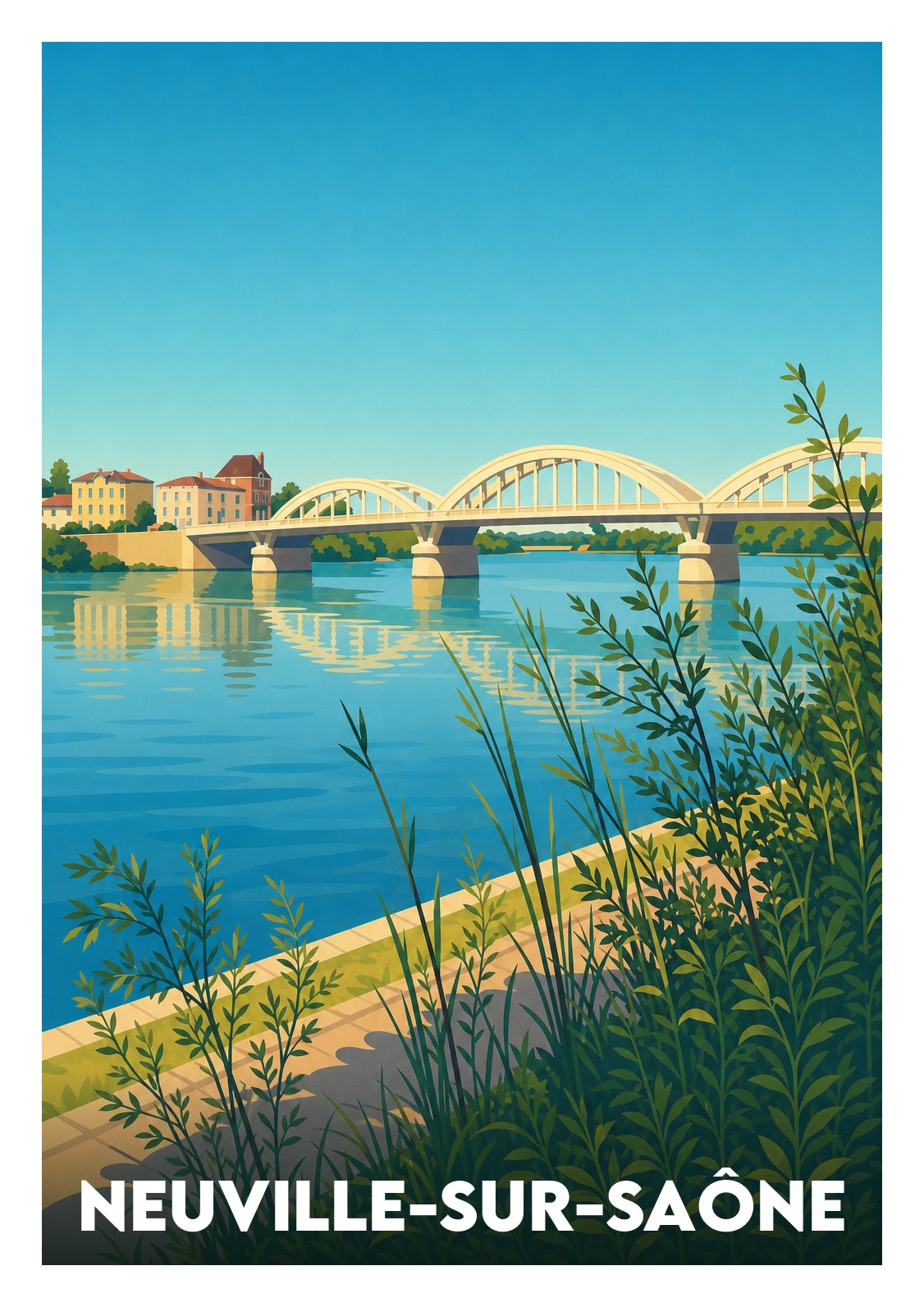Affiche souvenir de Neuville-sur-Saône – image brute sans cadre