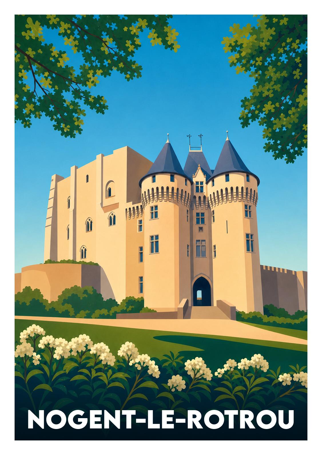 Affiche souvenir de Nogent-le-Rotrou – image brute sans cadre