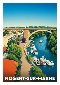 Affiche souvenir de Nogent-sur-Marne – image brute sans cadre
