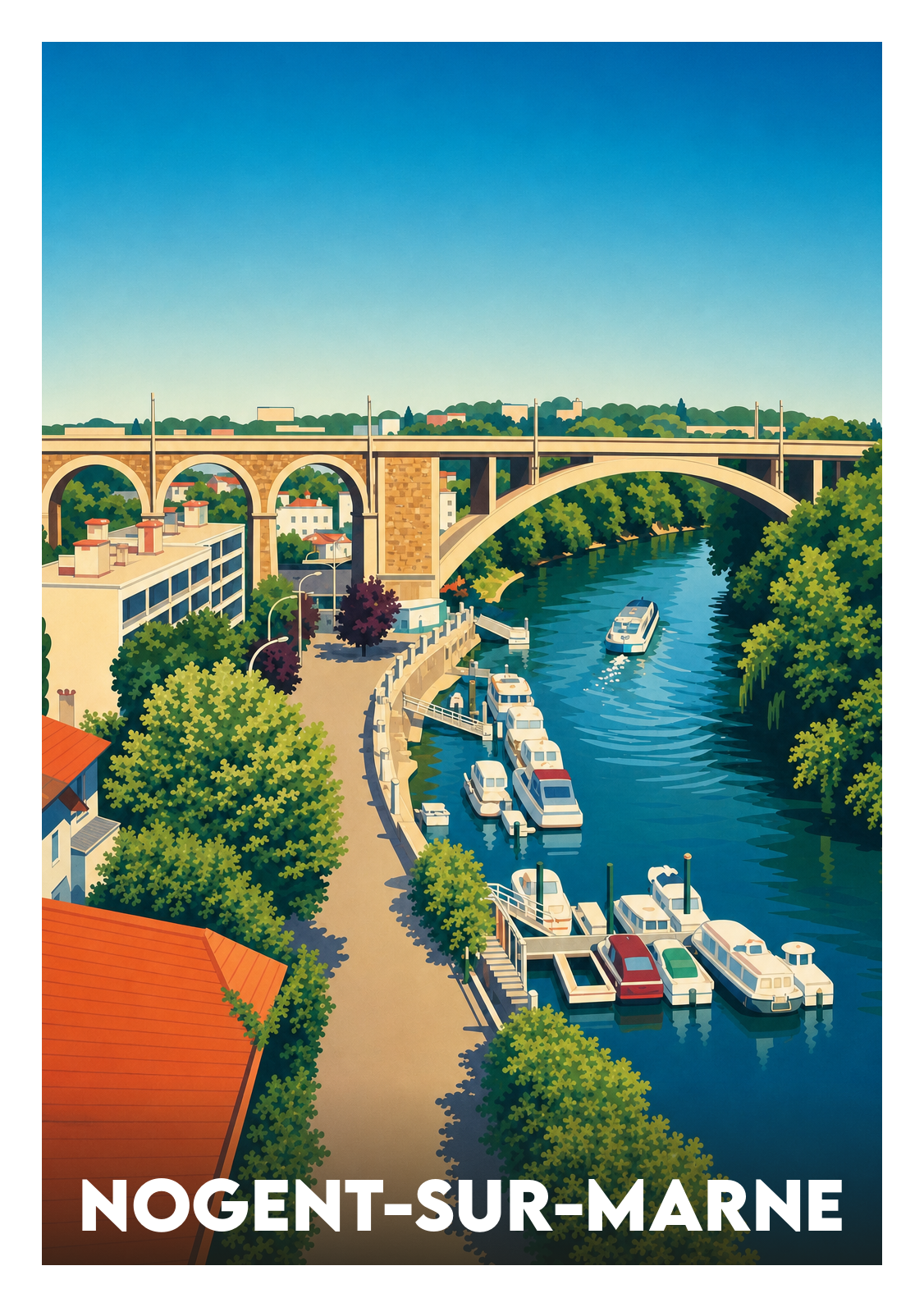 Affiche souvenir de Nogent-sur-Marne – image brute sans cadre