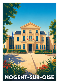 Affiche souvenir de Nogent-sur-Oise – image brute sans cadre