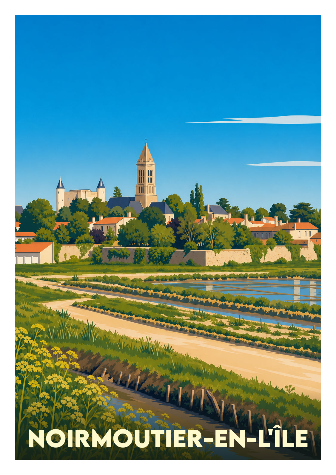 Affiche souvenir de Noirmoutier-en-l'Île – image brute sans cadre