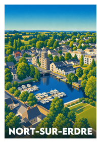 Affiche souvenir de Nort-sur-Erdre – image brute sans cadre