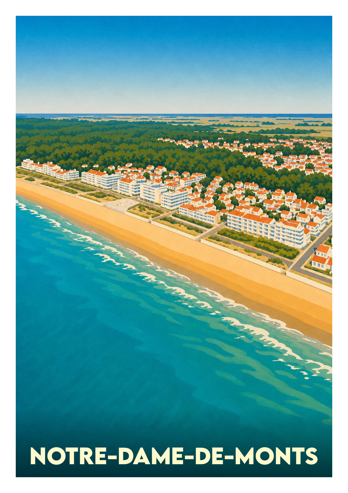 Affiche souvenir de Notre-Dame-de-Monts – image brute sans cadre
