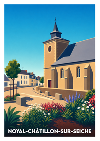 Affiche souvenir de Noyal-Châtillon-sur-Seiche – image brute sans cadre