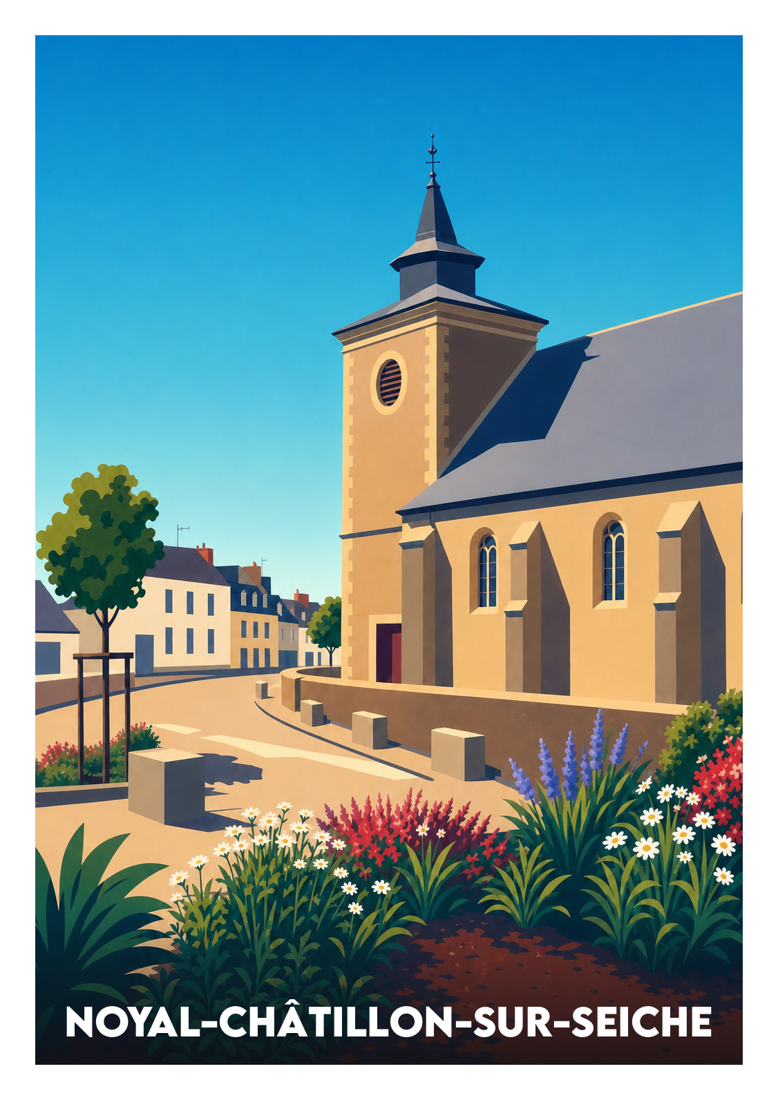 Affiche souvenir de Noyal-Châtillon-sur-Seiche – image brute sans cadre