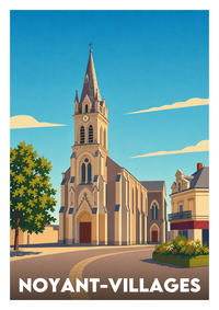 Affiche souvenir de Noyant-Villages – image brute sans cadre