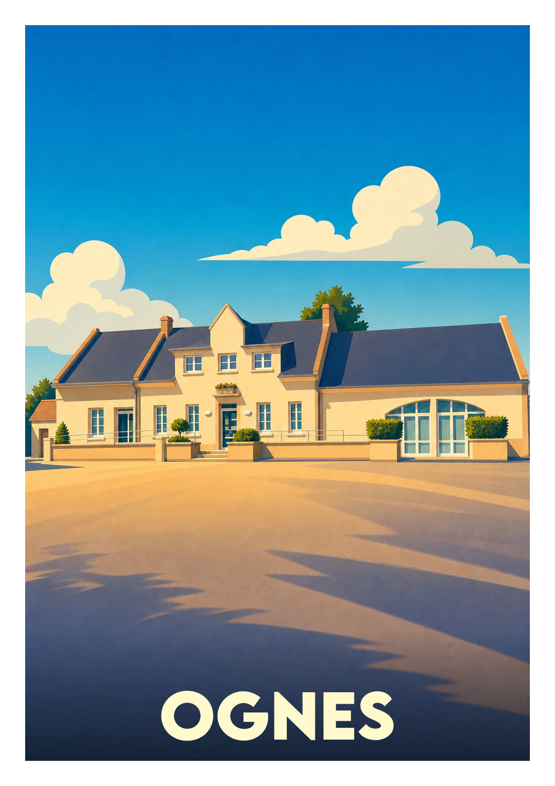Affiche souvenir de Ognes – image brute sans cadre