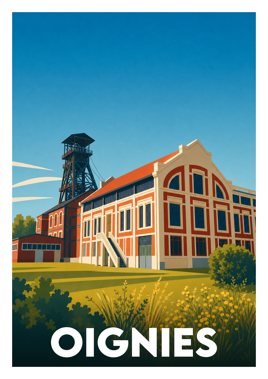 Affiche souvenir de Oignies – image brute sans cadre