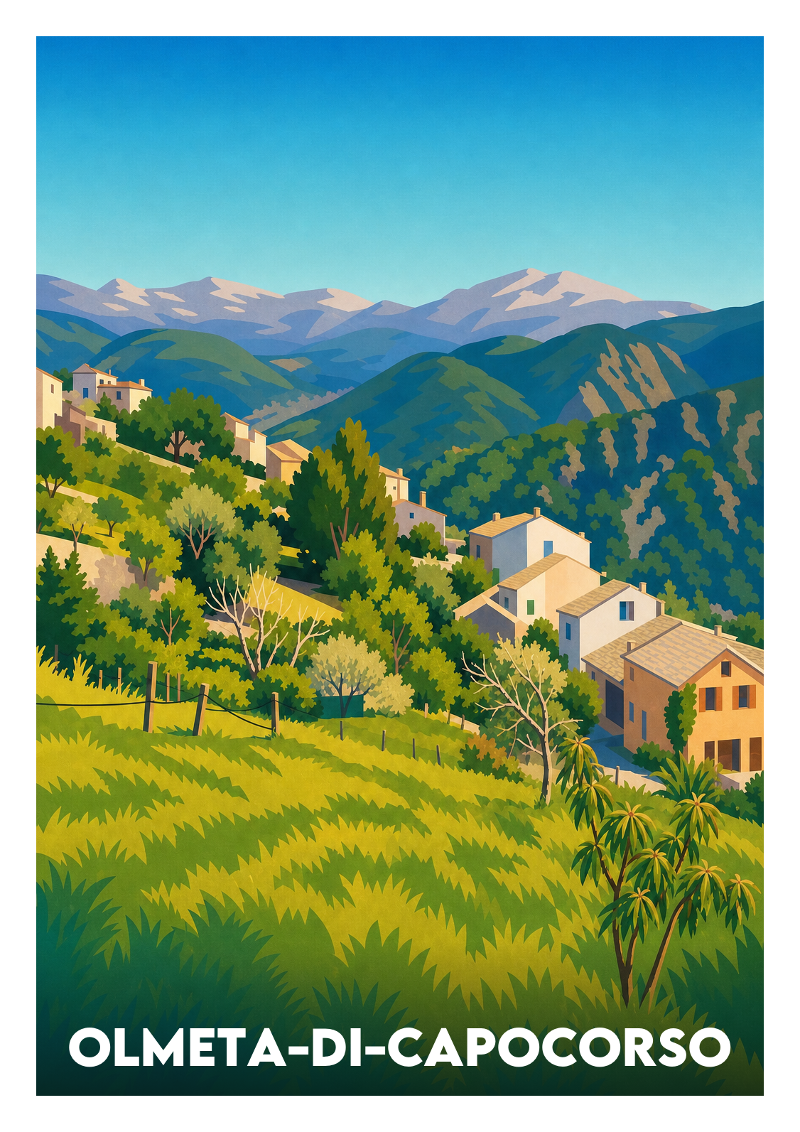 Affiche souvenir de Olmeta-di-Capocorso – image brute sans cadre