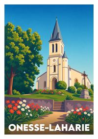 Affiche souvenir de Onesse-Laharie – image brute sans cadre