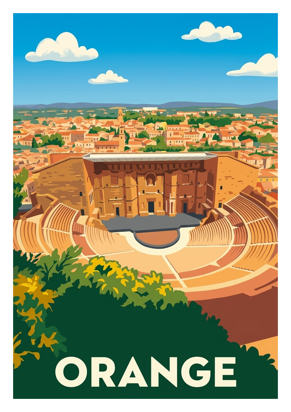Affiche souvenir de Orange – image brute sans cadre
