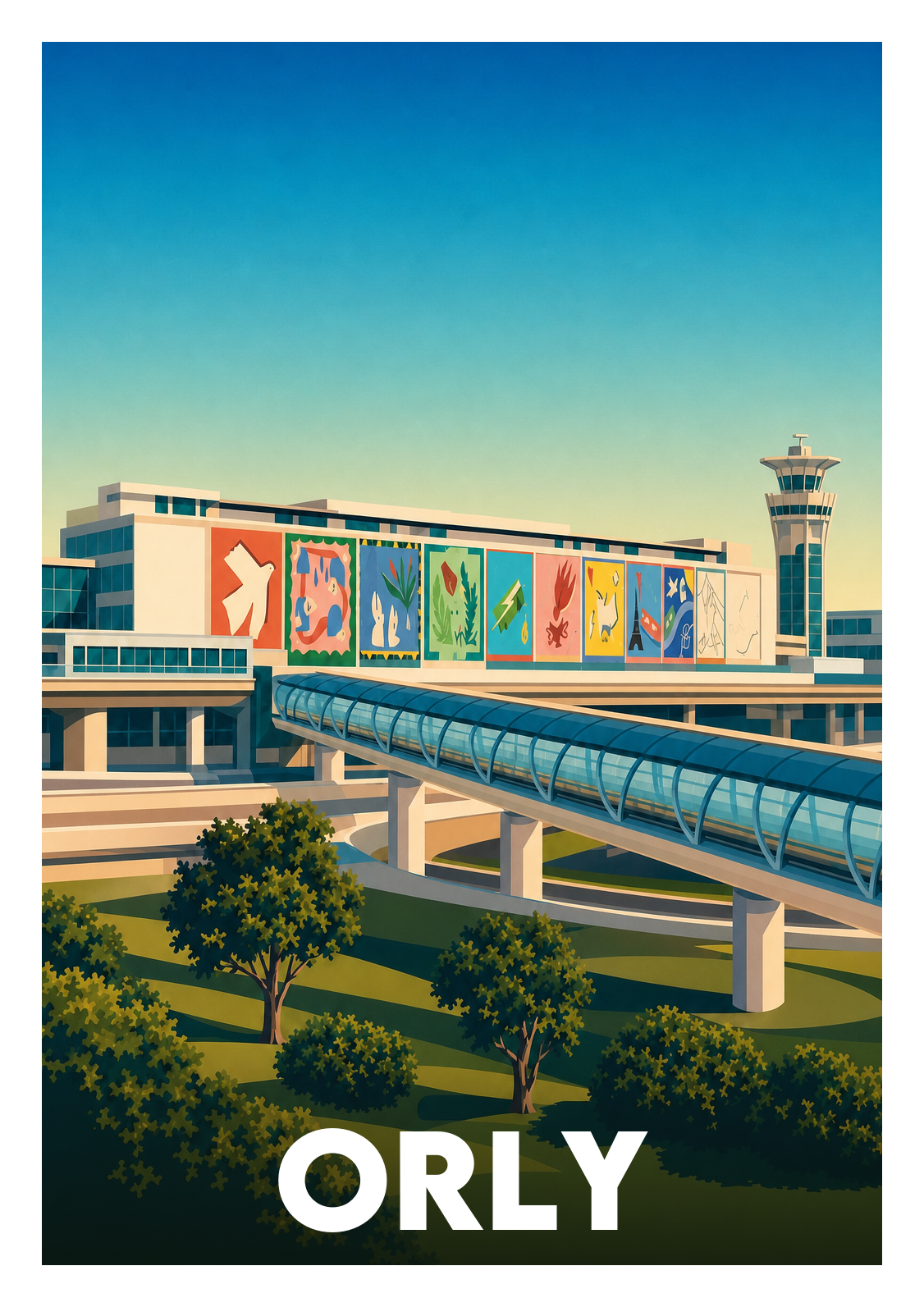 Affiche souvenir de Orly – image brute sans cadre
