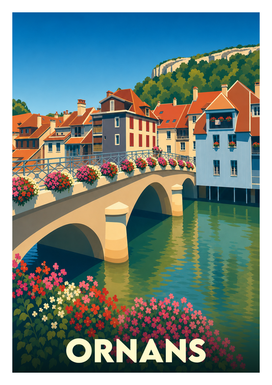 Affiche souvenir de Ornans – image brute sans cadre