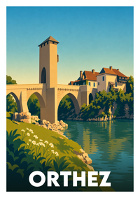Affiche souvenir de Orthez – image brute sans cadre