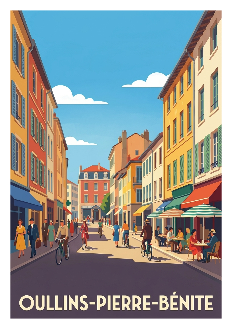 Affiche souvenir de Oullins-Pierre-Bénite – image brute sans cadre