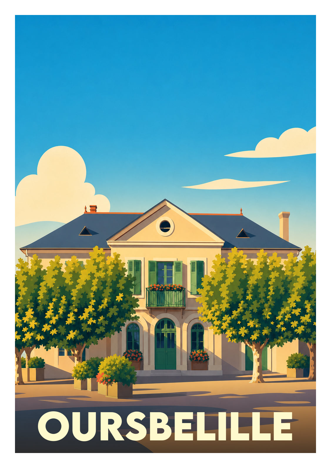 Affiche souvenir de Oursbelille – image brute sans cadre