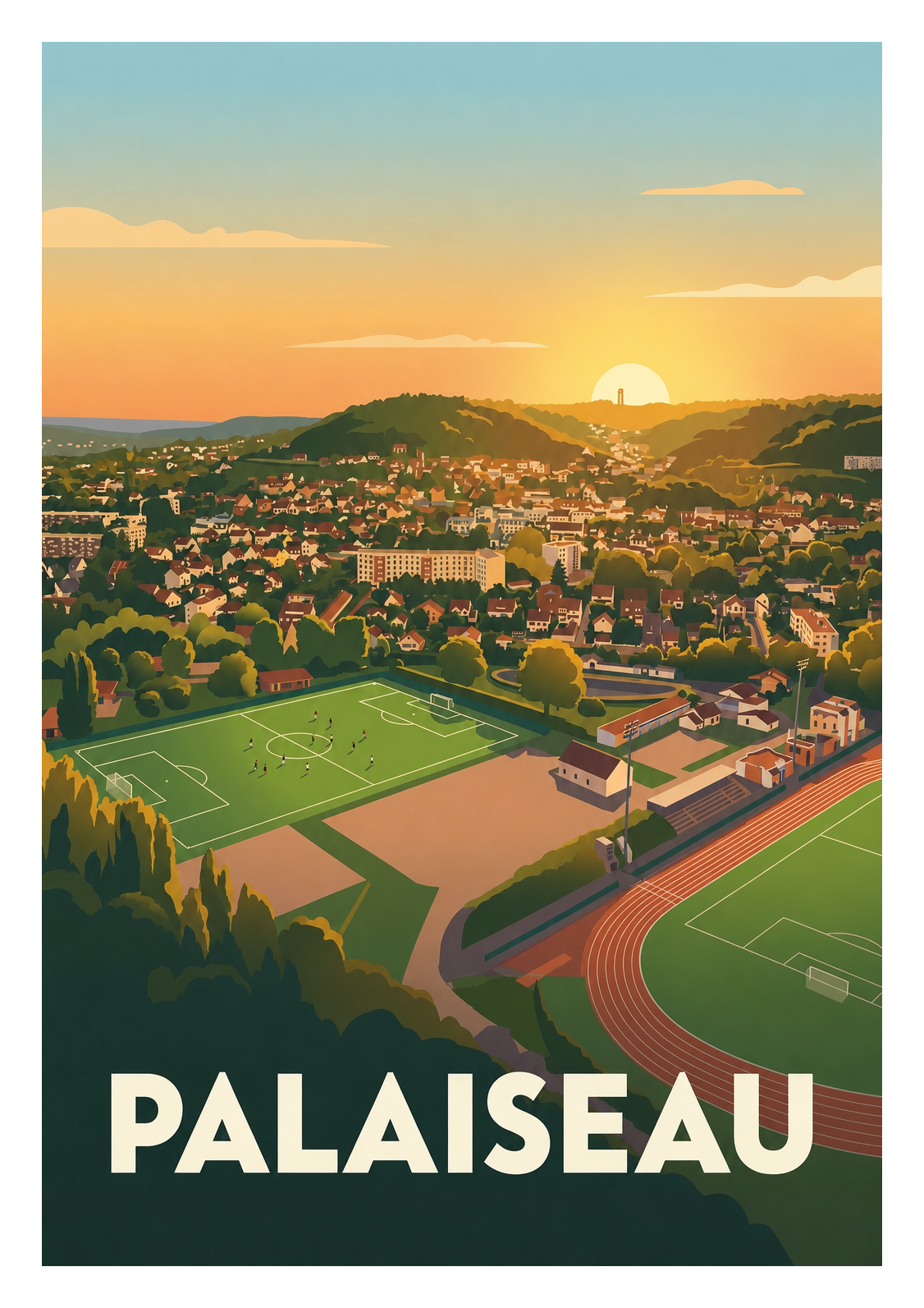 Affiche souvenir de Palaiseau – image brute sans cadre