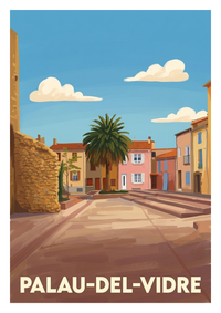 Affiche souvenir de Palau-del-Vidre – image brute sans cadre