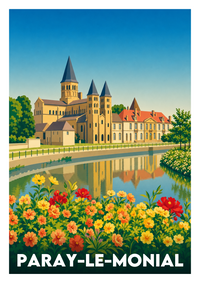 Affiche souvenir de Paray-le-Monial – image brute sans cadre
