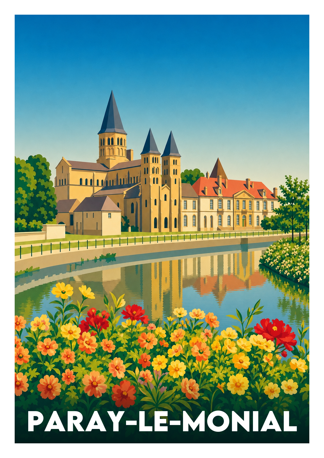 Affiche souvenir de Paray-le-Monial – image brute sans cadre