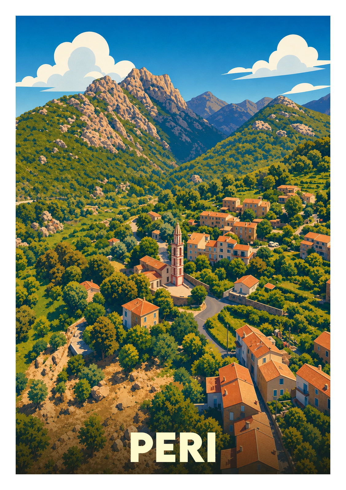 Affiche souvenir de Peri – image brute sans cadre