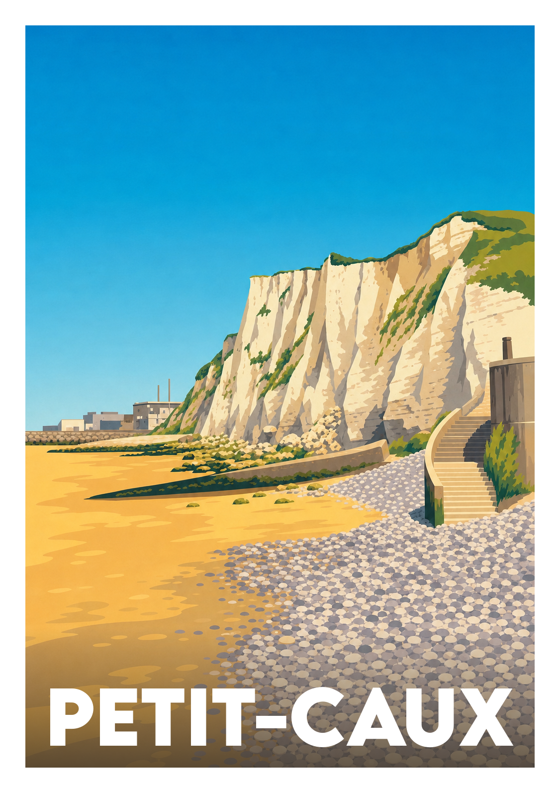 Affiche souvenir de Petit-Caux – image brute sans cadre