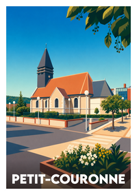 Affiche souvenir de Petit-Couronne – image brute sans cadre