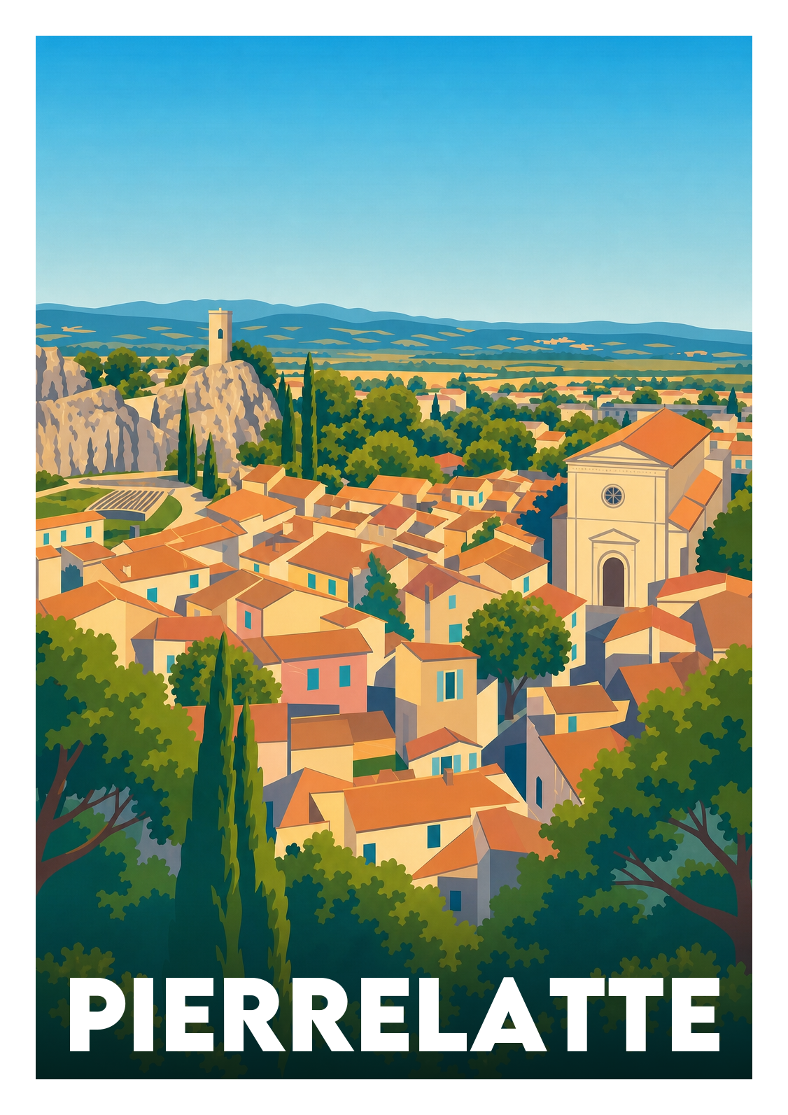 Affiche souvenir de Pierrelatte – image brute sans cadre