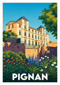 Affiche souvenir de Pignan – image brute sans cadre