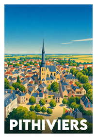 Affiche souvenir de Pithiviers – image brute sans cadre