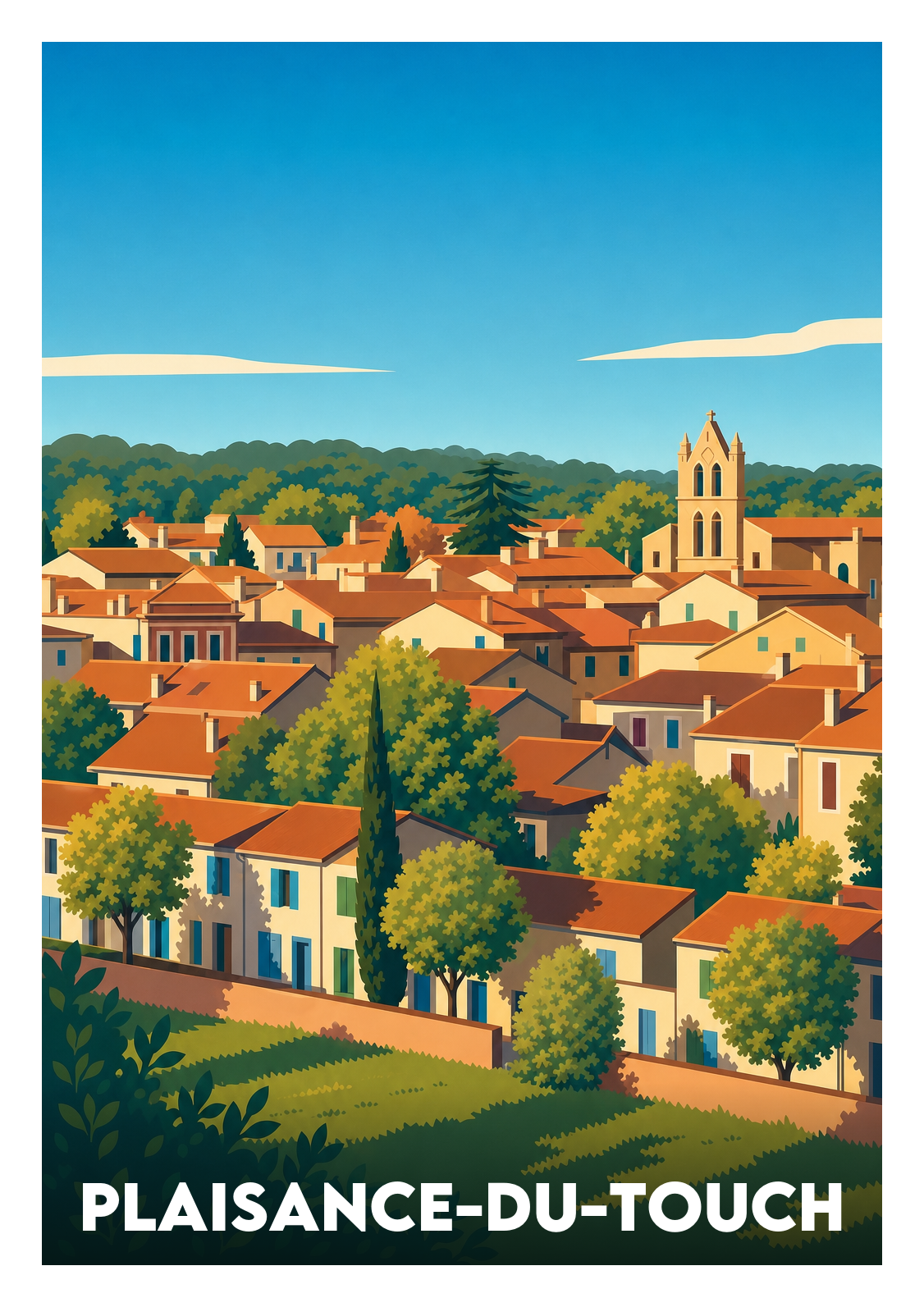 Affiche souvenir de Plaisance-du-Touch – image brute sans cadre
