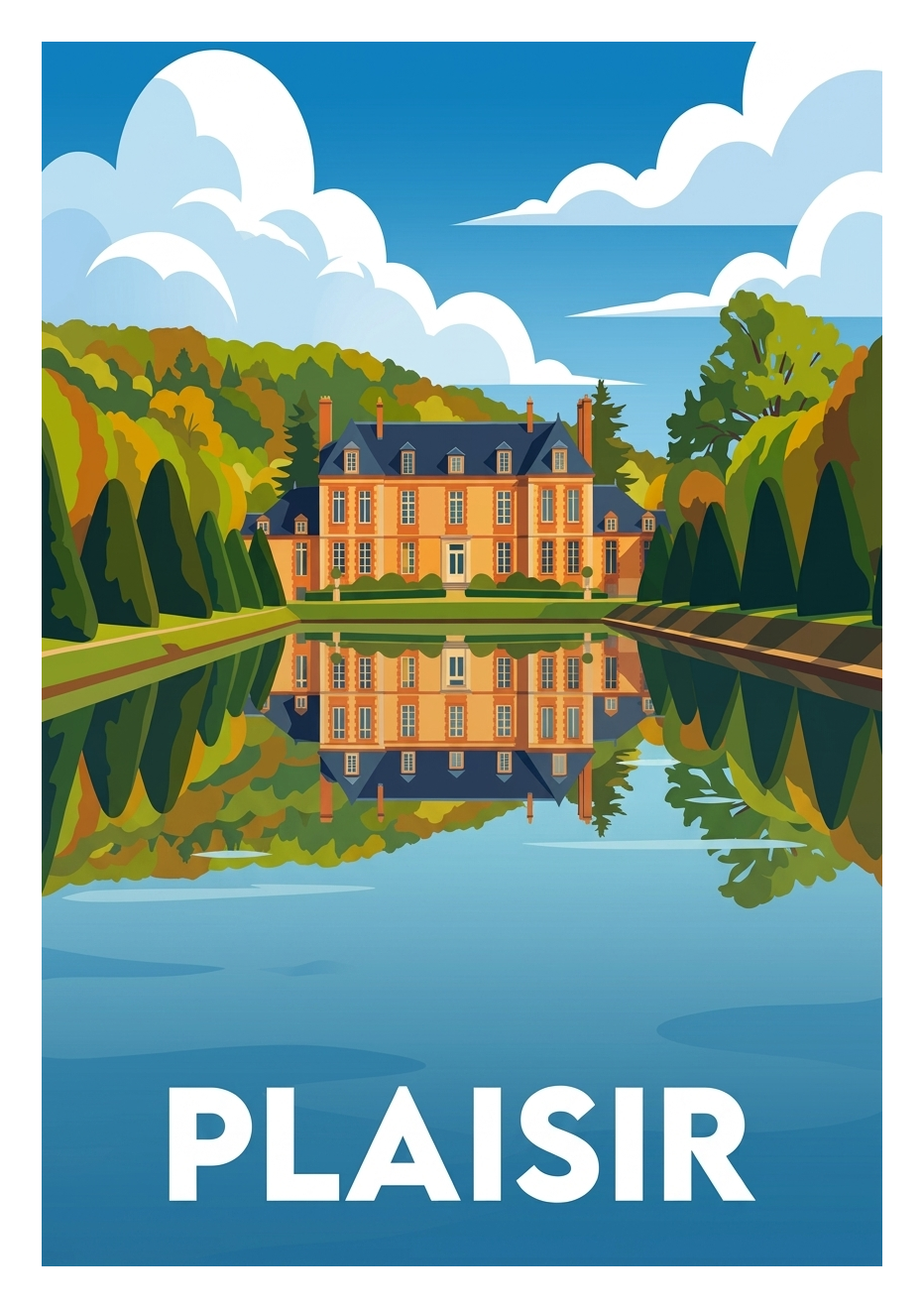 Affiche souvenir de Plaisir – image brute sans cadre