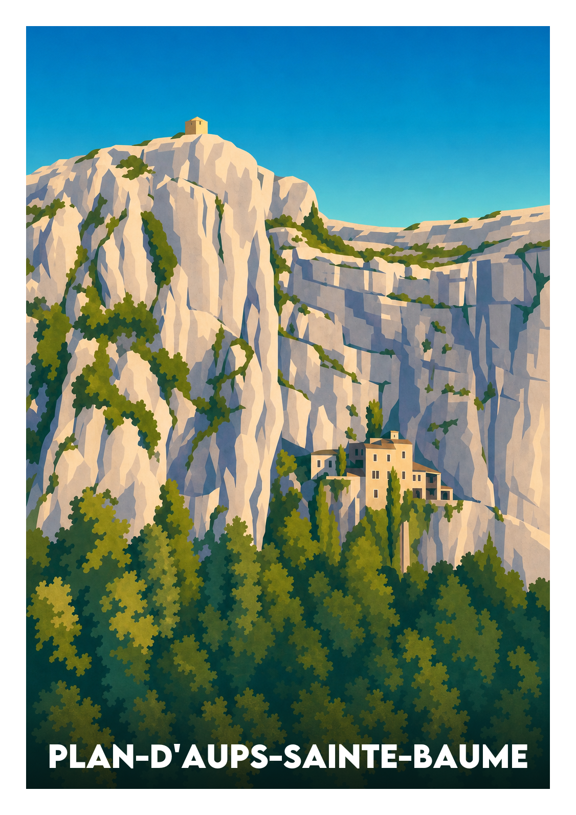 Affiche souvenir de Plan-d'Aups-Sainte-Baume – image brute sans cadre