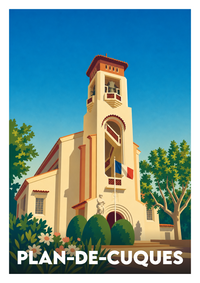 Affiche souvenir de Plan-de-Cuques – image brute sans cadre