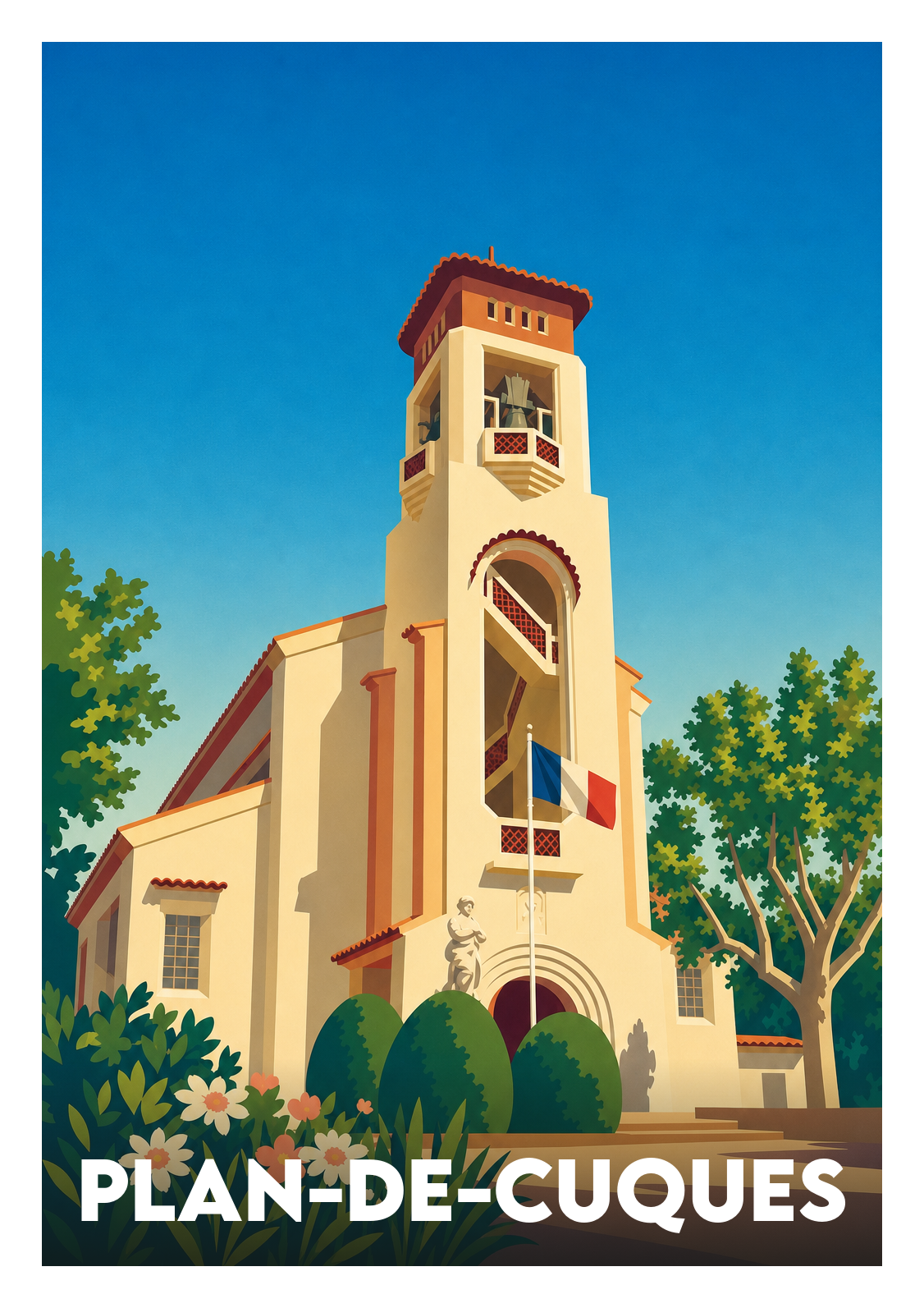 Affiche souvenir de Plan-de-Cuques – image brute sans cadre