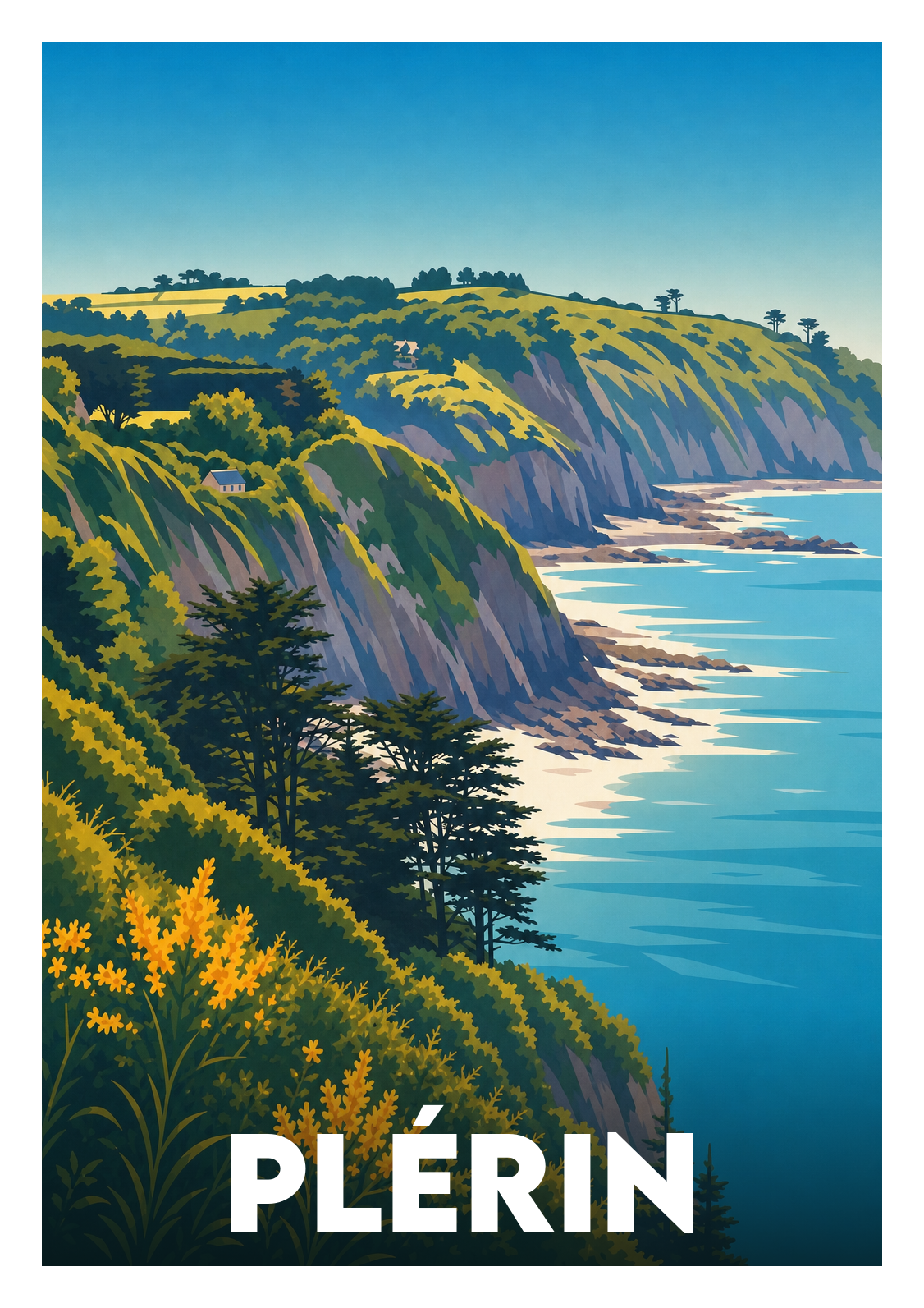 Affiche souvenir de Plérin – image brute sans cadre