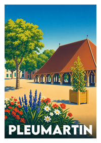 Affiche souvenir de Pleumartin – image brute sans cadre