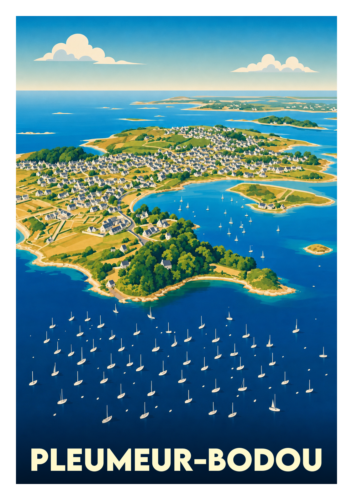 Affiche souvenir de Pleumeur-Bodou – image brute sans cadre