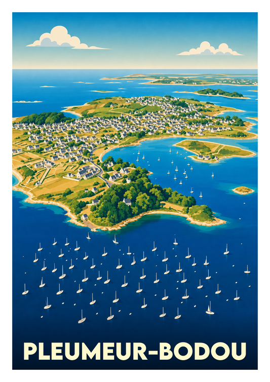 Affiche souvenir de Pleumeur-Bodou – image brute sans cadre