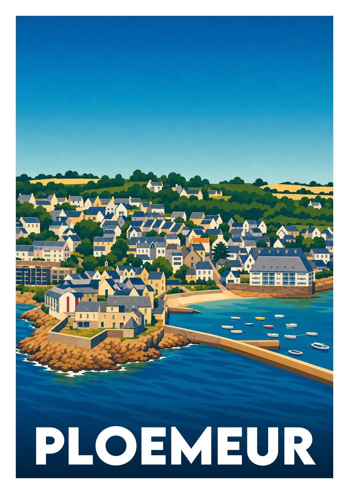 Affiche souvenir de Ploemeur – image brute sans cadre