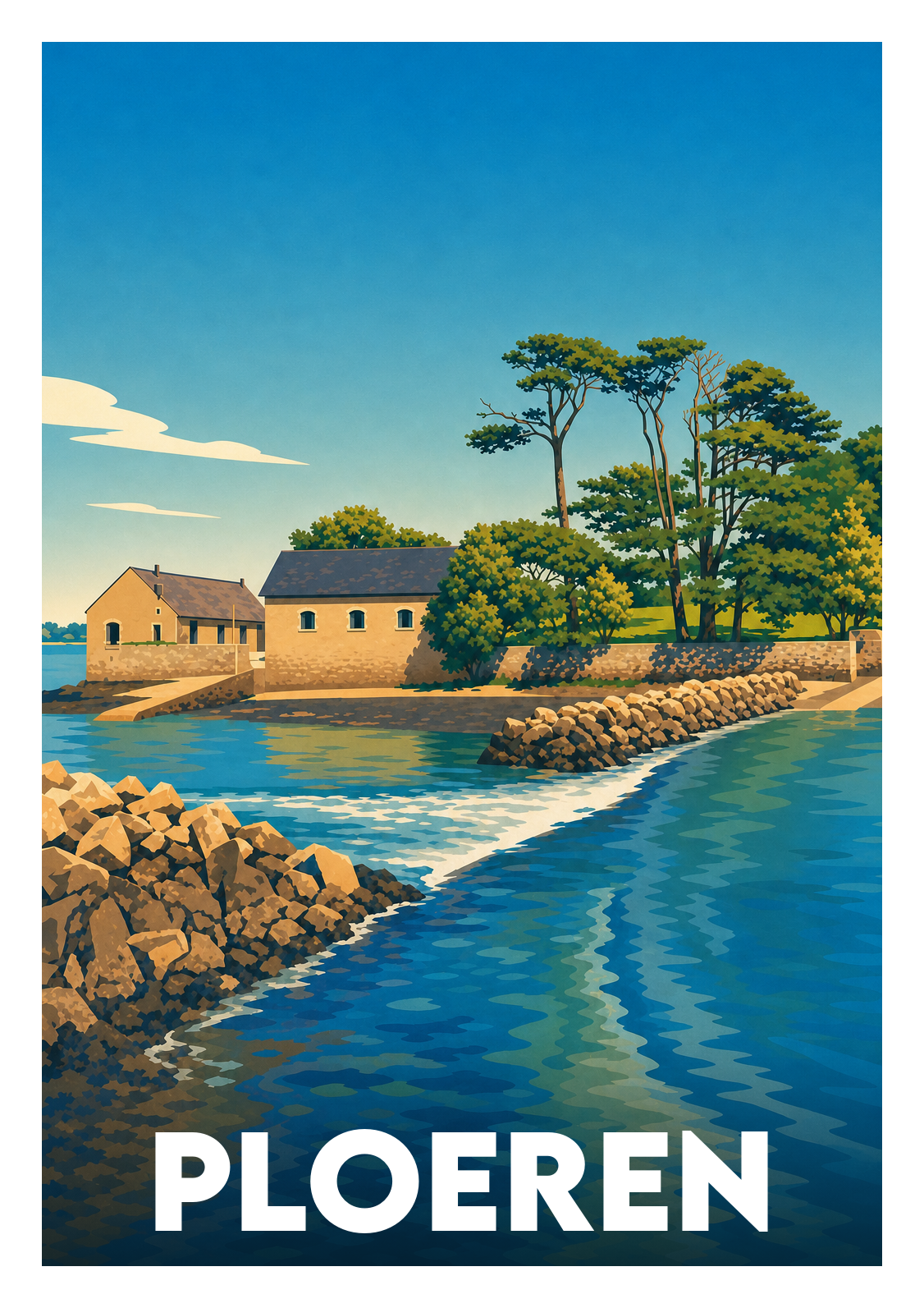 Affiche souvenir de Ploeren – image brute sans cadre