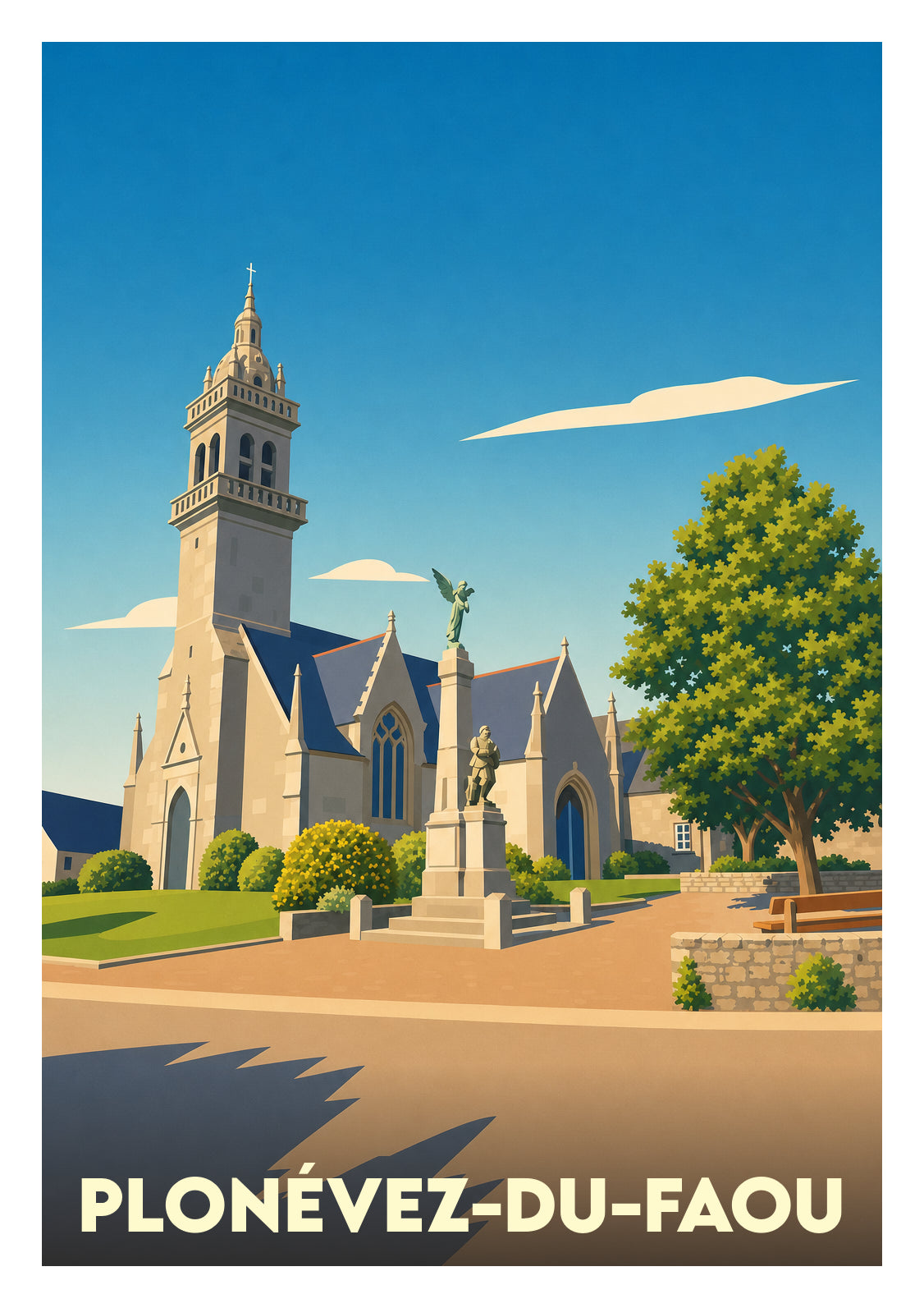 Affiche souvenir de Plonévez-du-Faou – image brute sans cadre