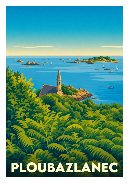 Affiche souvenir de Ploubazlanec – image brute sans cadre