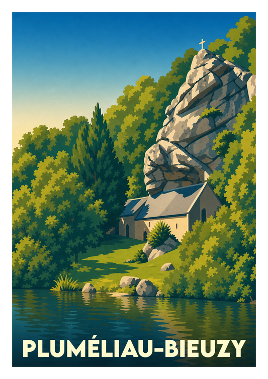Affiche souvenir de Pluméliau-Bieuzy – image brute sans cadre