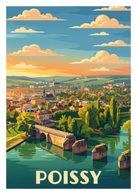 Affiche souvenir de Poissy – image brute sans cadre