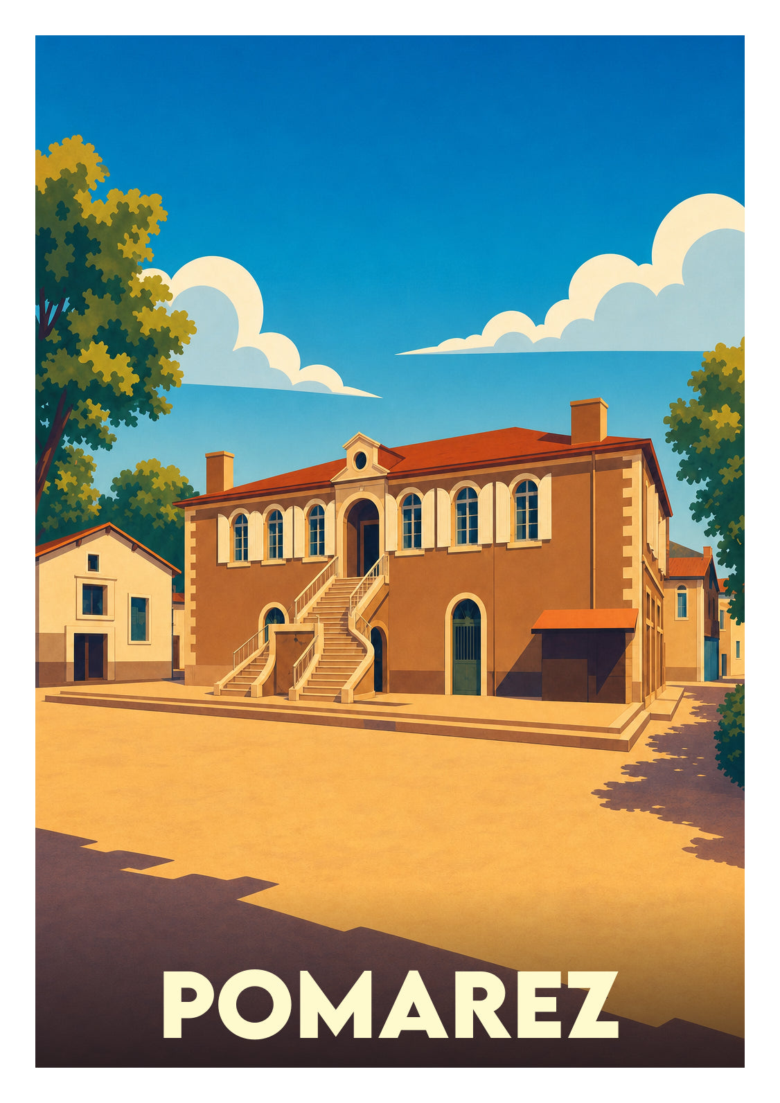Affiche souvenir de Pomarez – image brute sans cadre