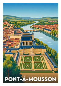 Affiche souvenir de Pont-à-Mousson – image brute sans cadre