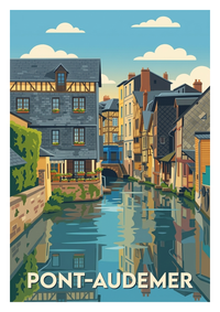 Affiche souvenir de Pont-Audemer – image brute sans cadre