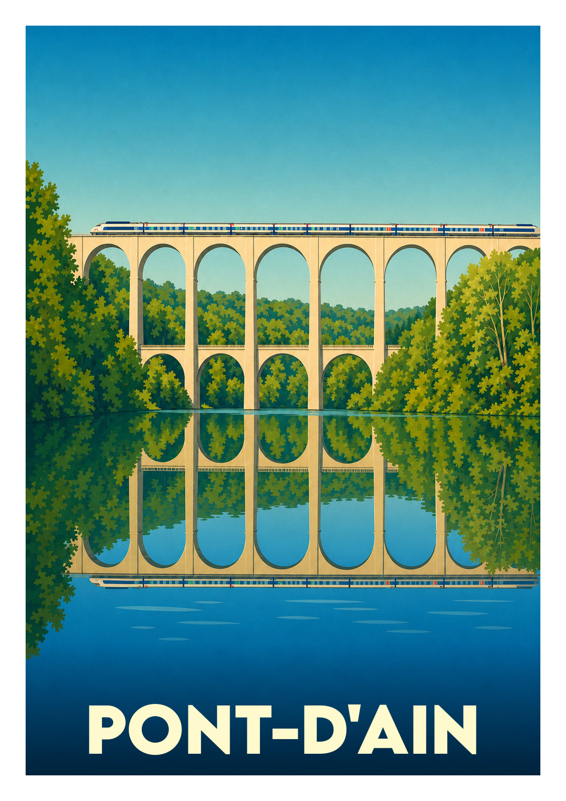 Affiche souvenir de Pont-d'Ain – image brute sans cadre